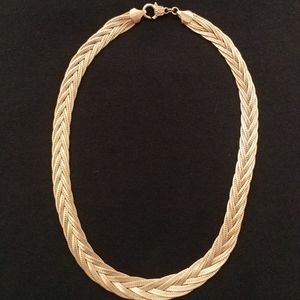 Goldtone Woven Bangle Necklace